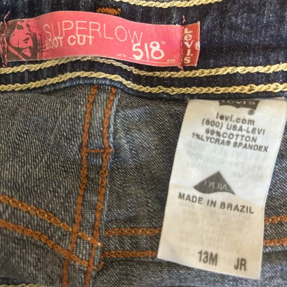 Levis 518 Jeans Womens 13 Jr Boot Cut Superlow Medium Wash Low Stretch 34 X 30 - Picture 7 of 7
